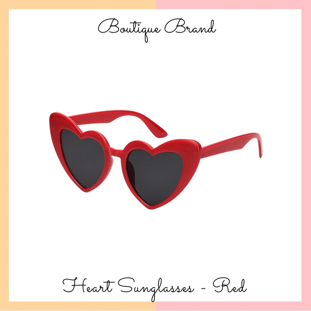 Red Heart Shaped Sunglasses